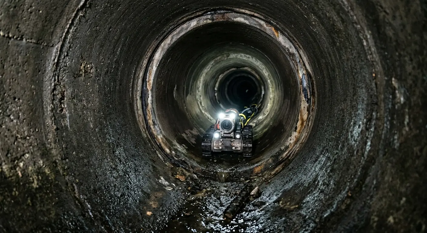 Robotic sewer camera inspecting pipe interior for Sewer Line Repair in Duncanville